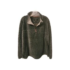True Grit 1/4 Zip Frosty Tipped Pullover XL Gray Deep Pile Sherpa Plush